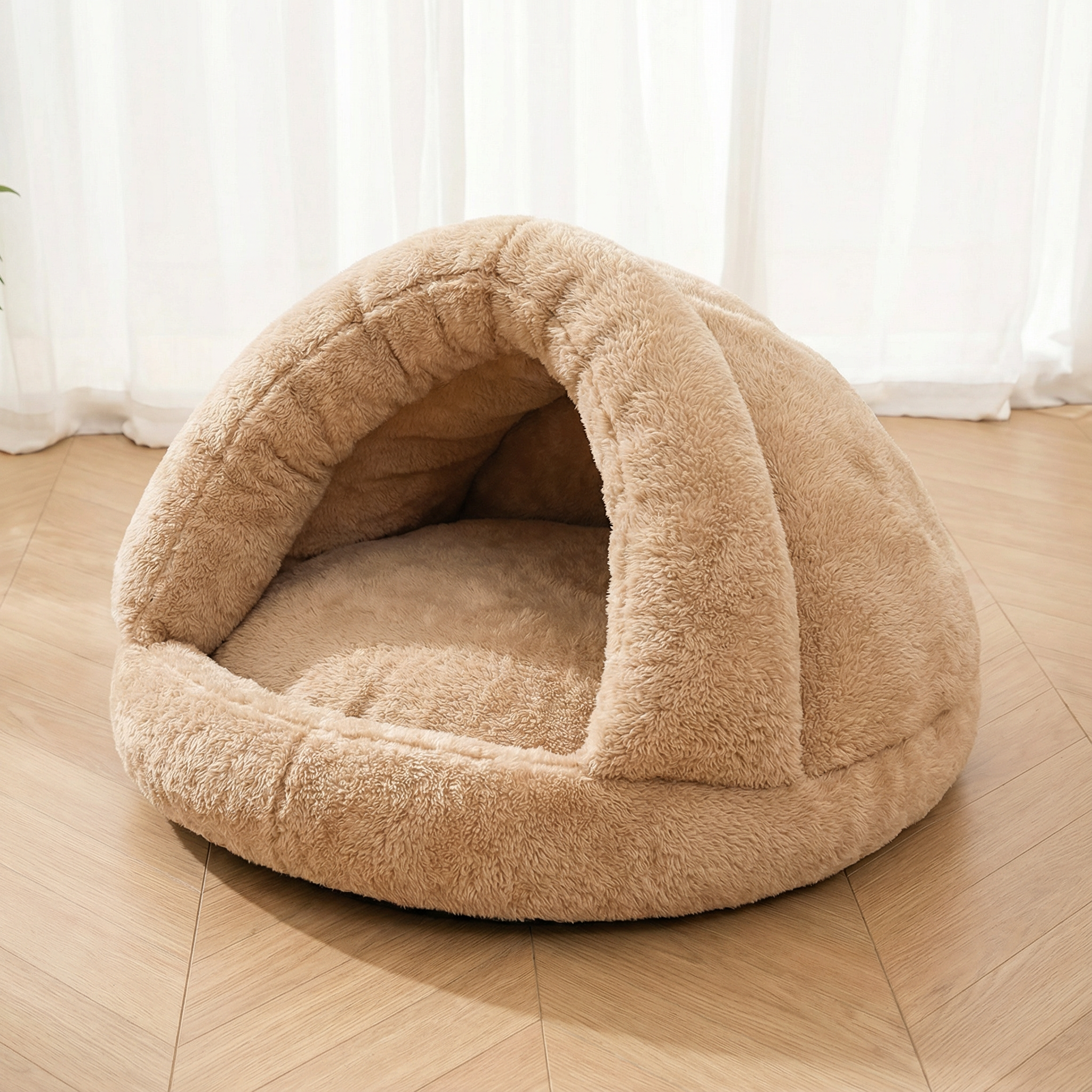 Dog and Cat Bed with Cozy House-Style Canopy