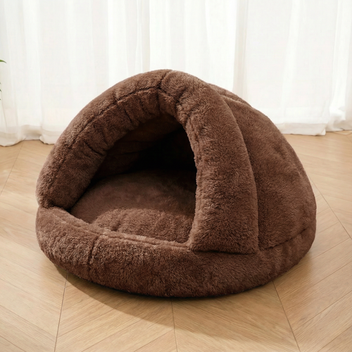 Dog and Cat Bed with Cozy House-Style Canopy